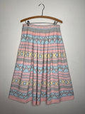 PINK PASTEL VINTAGE PATTERNED MIDI SKIRT