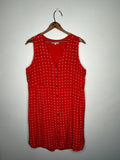 SILK RED FLORAL SLEEVELESS DRESS