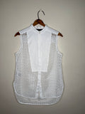 WHITE SLEEVELESS EYELET TOP