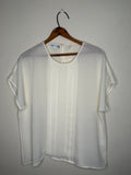 PLEATED CAP SLEEVE BLOUSE
