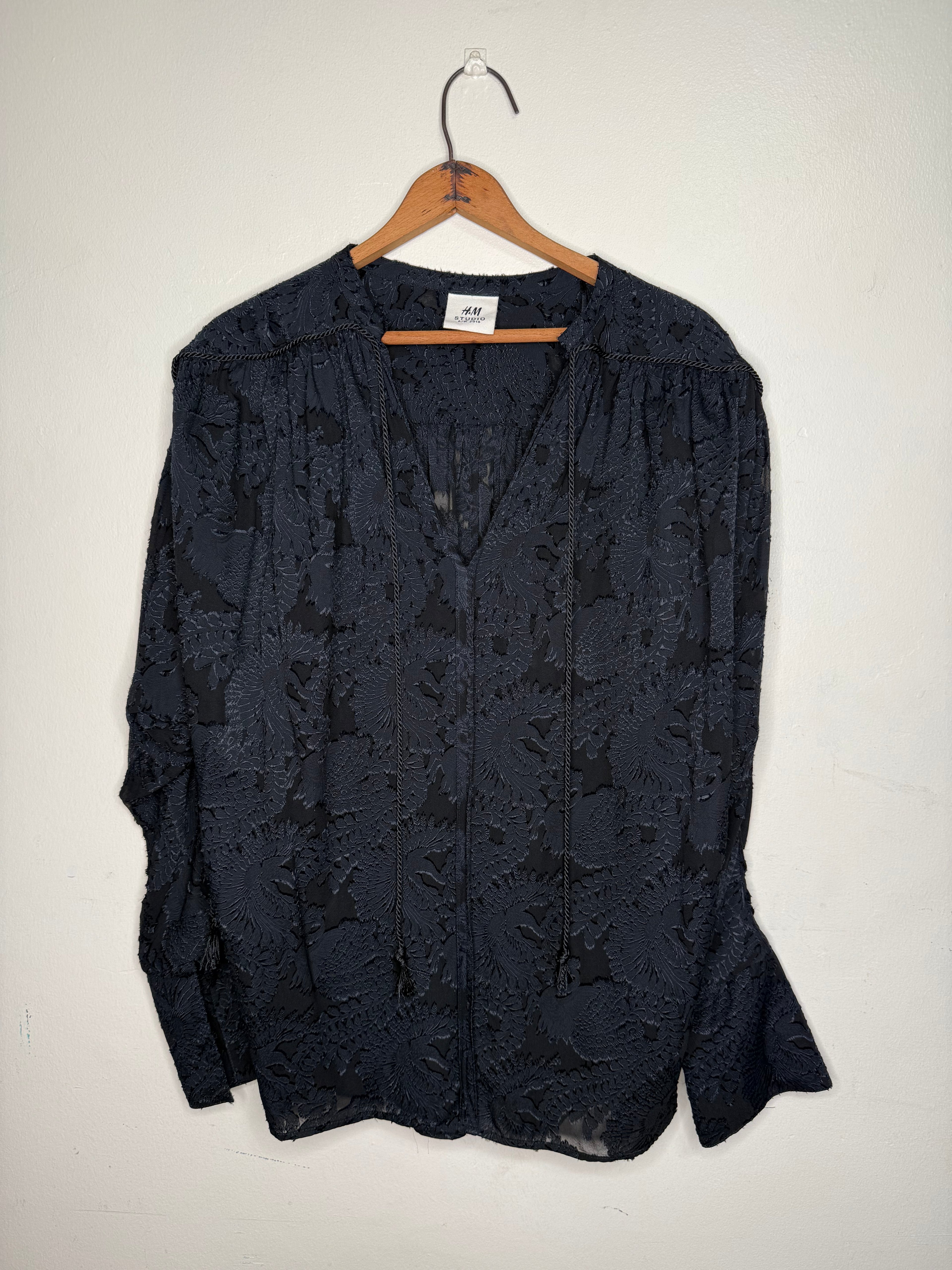 SILK BLACK TASSEL TUNIC