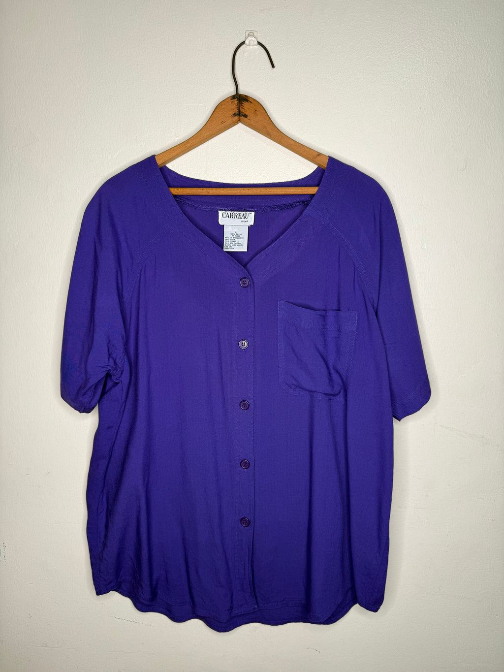 80s PURPLE BASEBALL BUTTON-UP