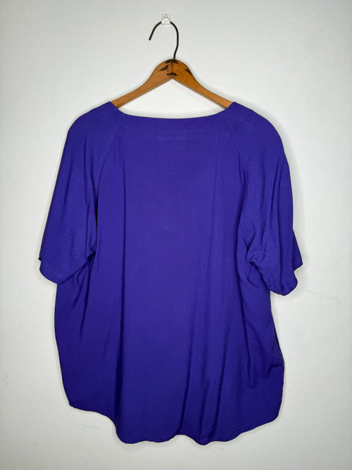 80s PURPLE BASEBALL BUTTON-UP