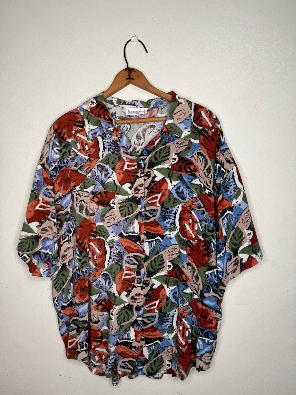 80s MUTLICOLORED PATTERNED SHORT SLEEVE